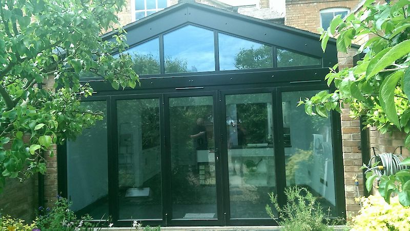 Aluminium Cladding of Steel Beams & Bespoke Rainwater Hoppers